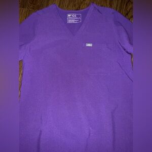 Figs Purple V-Neck Scrub Top size M